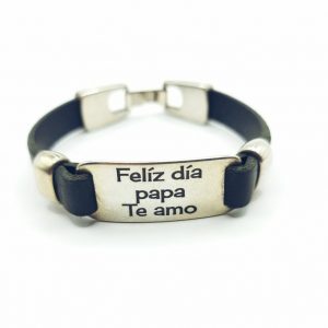Pulsera de cuero grabada con tu mesaje favorito