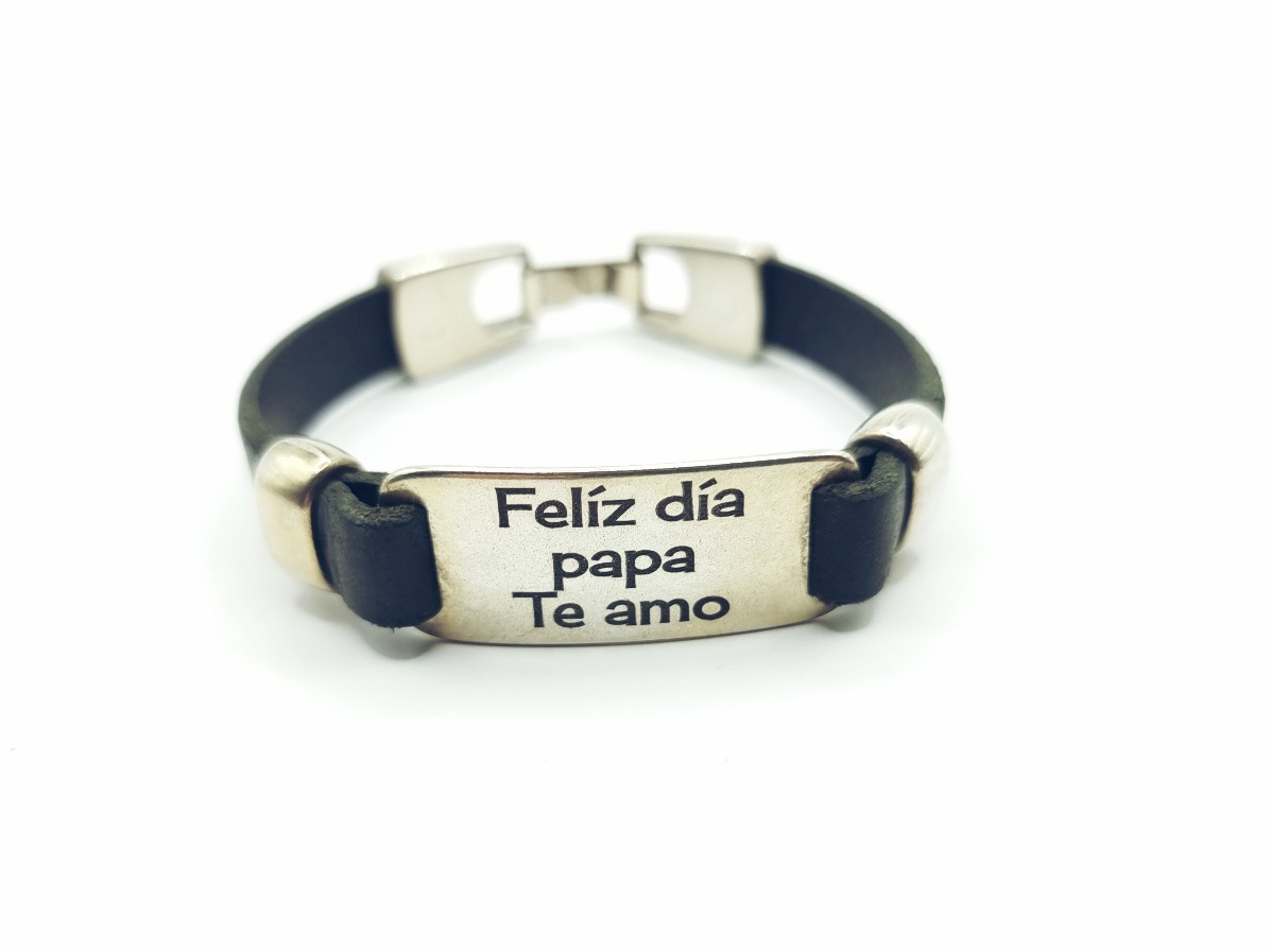 Pulsera de cuero grabada con tu mesaje favorito