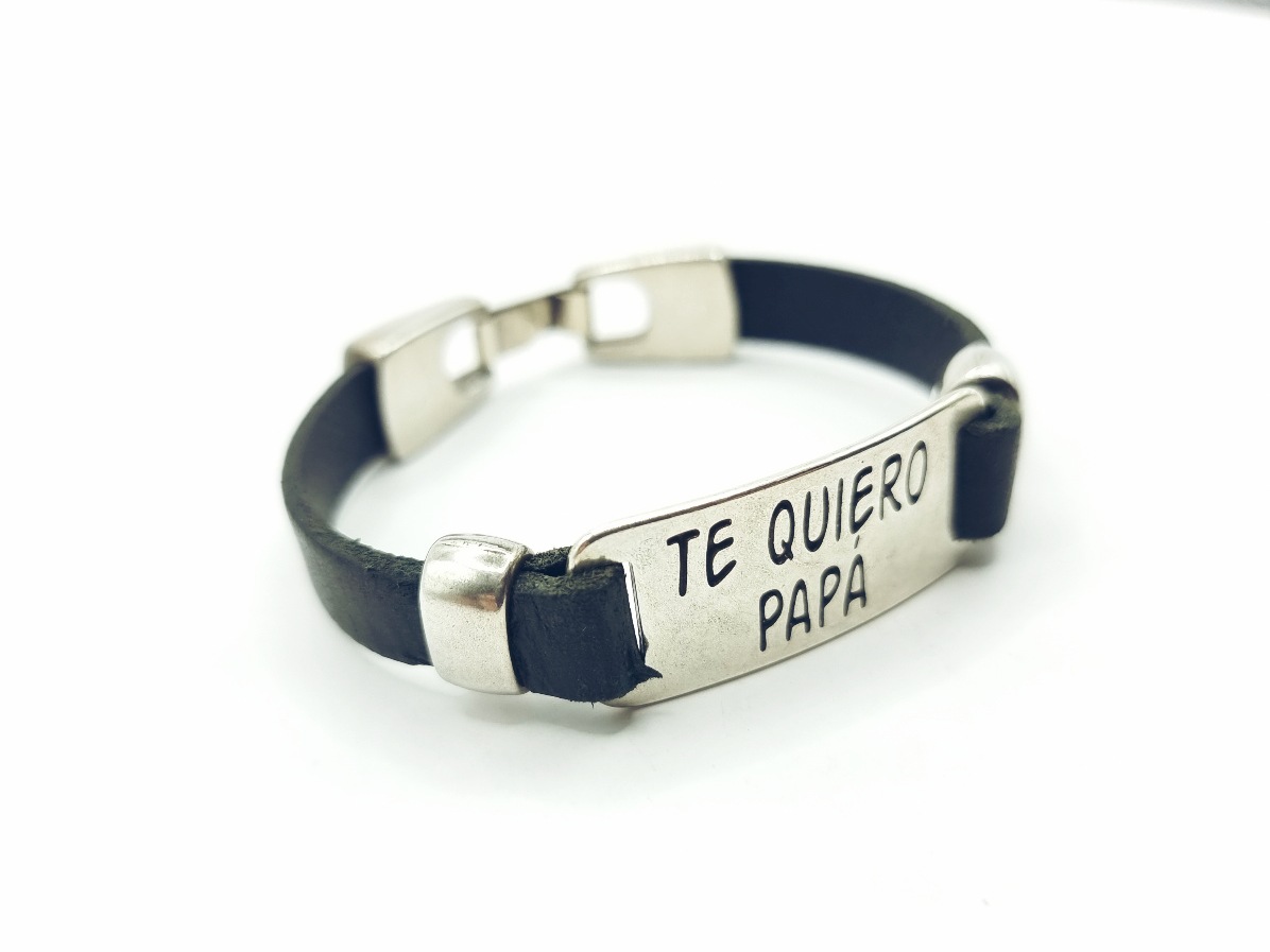 Pulsera de cuero grabada con tu mesaje favorito - Imagen 3