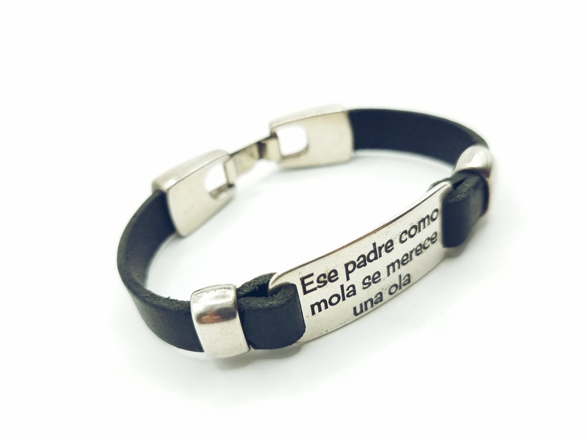 Pulsera de cuero grabada con tu mesaje favorito - Imagen 4