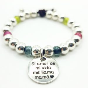 Pulsera elástica de bolas con mensaje personalizado