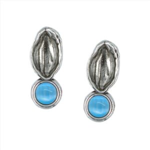 Pendientes de concha marina con cristal