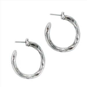 Pendientes aros de media caña machacados