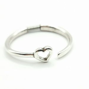 Pulsera rígida de zamak con corazón