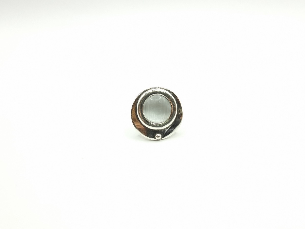 Anillo redondo con piedra ahumada - Imagen 2