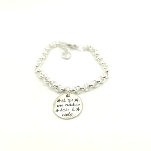 Pulsera de cadena4 con colgante grabado