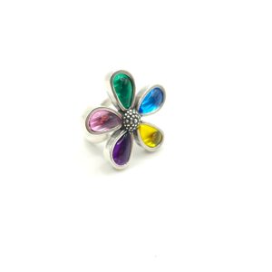 Anillo petalos de cristal colores