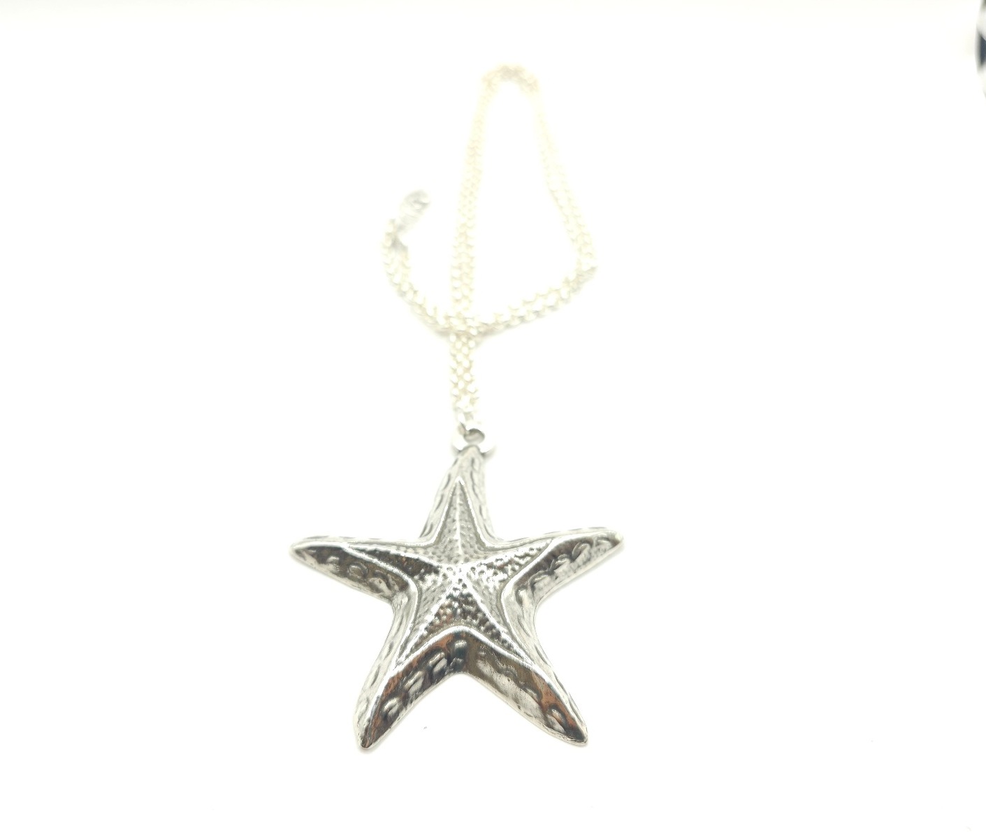 Collar largo de cadena3 con estrella de mar - Imagen 3