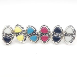 Anillo doble cristal color