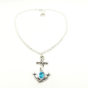 Collar de cadena3 con ancla de cristal