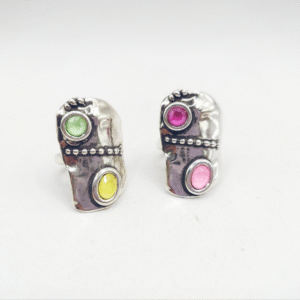 Anillo rectangulo irregular cristal