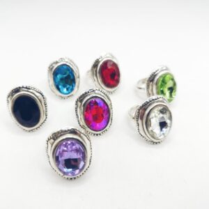 Anillo ovalado de cristal
