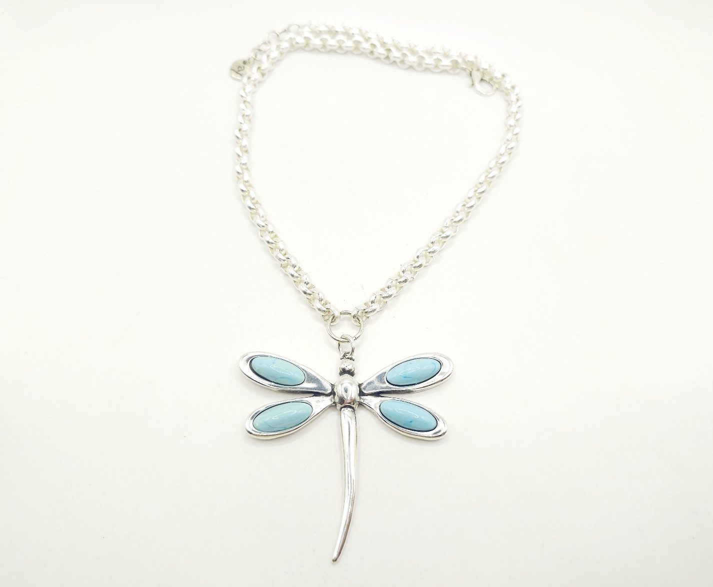 Collar de cadena3 con libélula de cristal de murano - Imagen 3