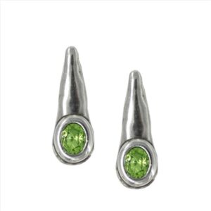 Pendientes capirote con cristal ovalado