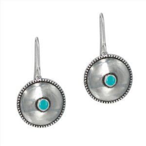 Pendientes gipy redondos cortos con esmalte central