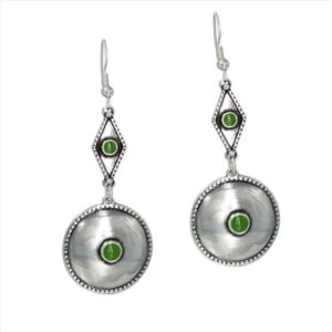 Pendientes gipy redondos largos con esmalte central