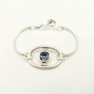 Pulsera de caña rígida con conector de cristal