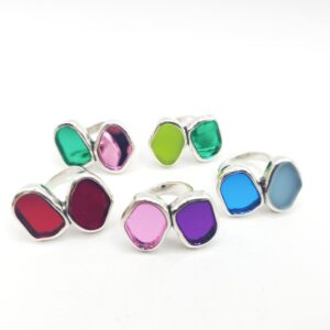 Anillo doble cristal espejado