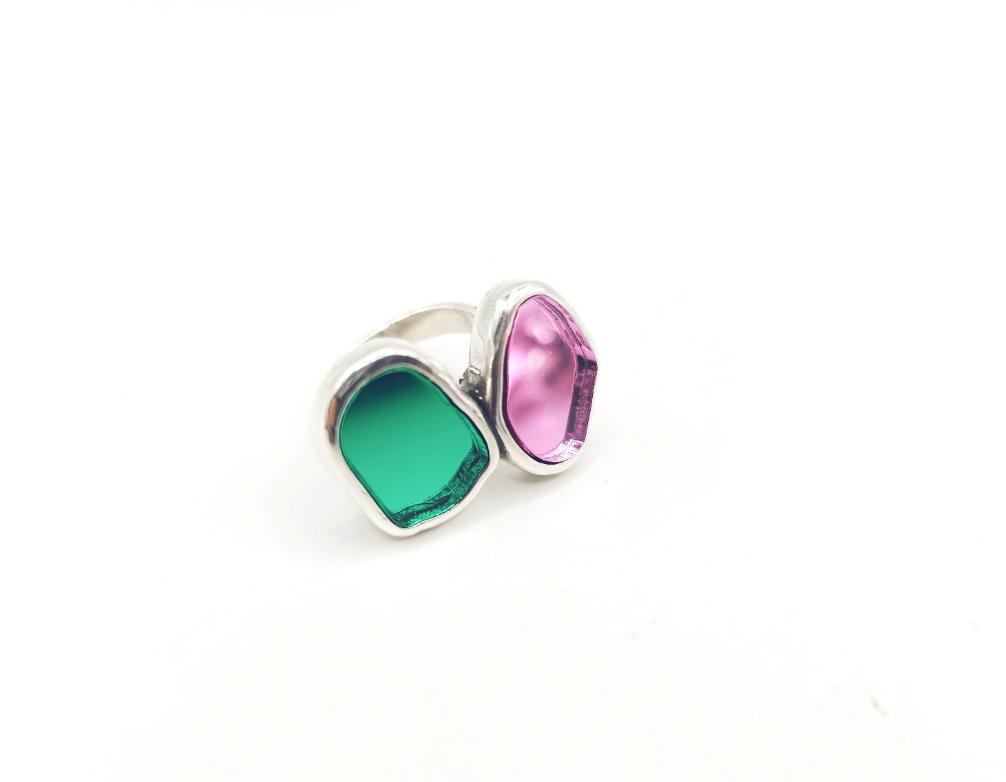 Anillo doble cristal espejado - Imagen 3