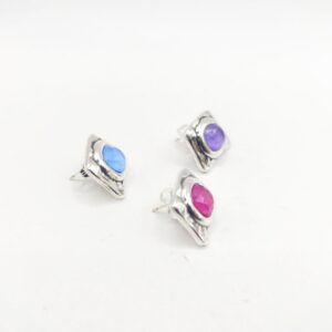Pendientes cuadrados cristal 8x8