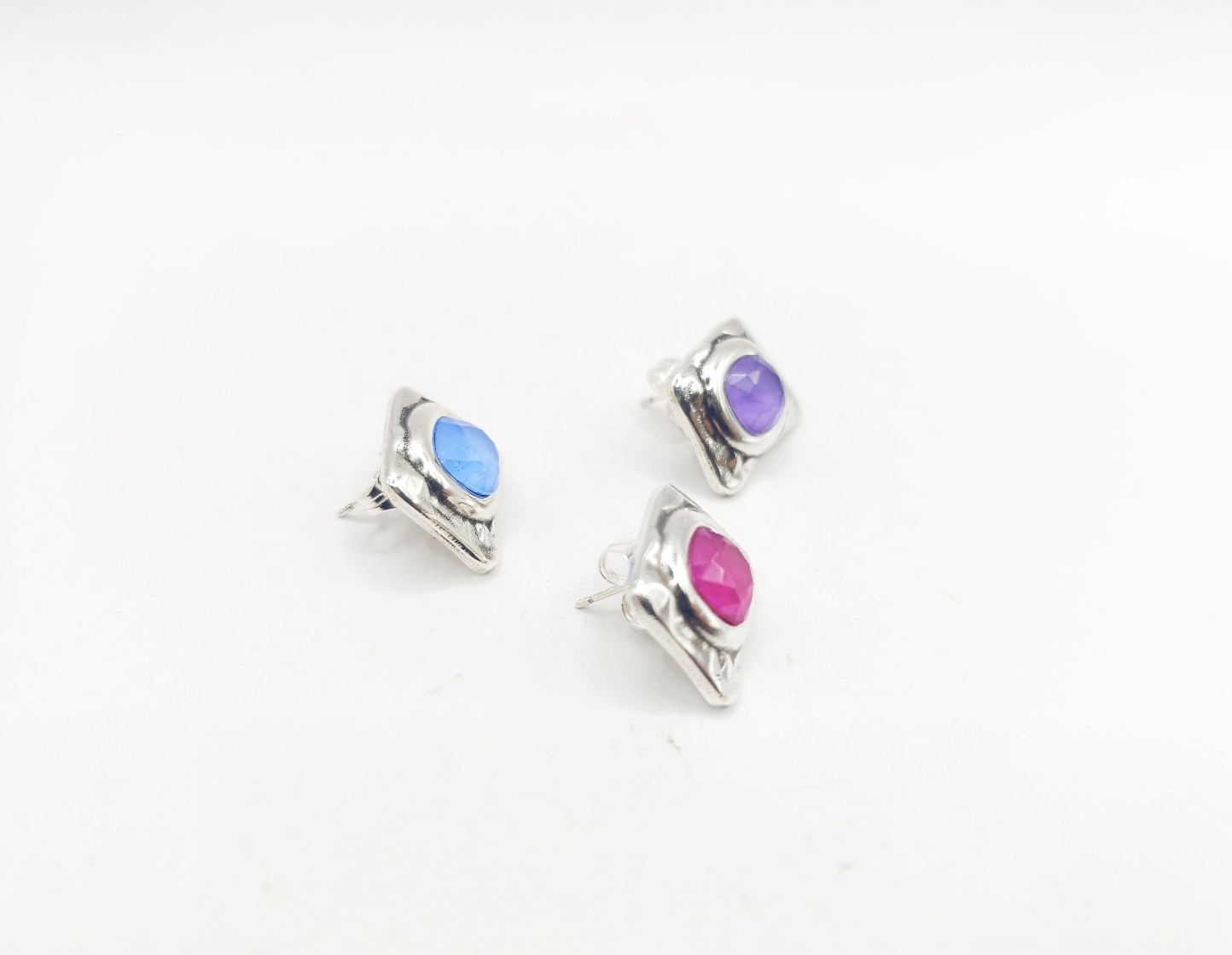 Pendientes cuadrados cristal 8x8
