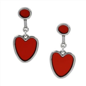 Pendientes de corazon con cristal espejado
