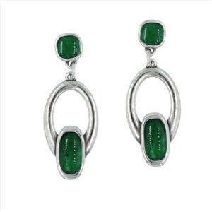 Pendientes ovalados con cristal central