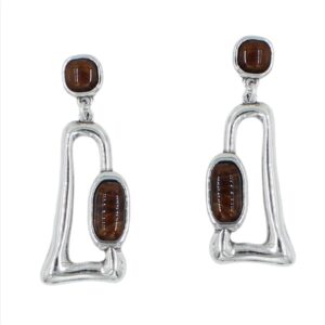 Pendientes rectángulo con cristal central