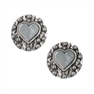 Pendientes redondo con corazon
