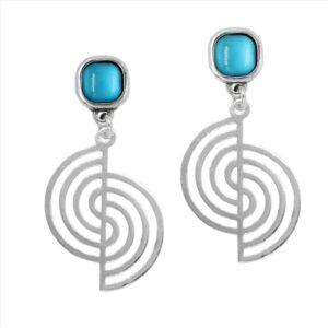 Pendientes de olas ralladas con cristal