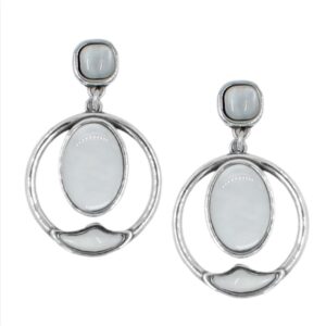 Pendientes circulo con cristal ovalado