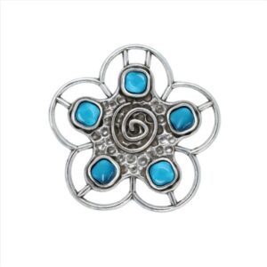 Colgante flor enorme con cristal central