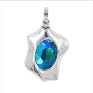 Colgante cuadrado irregular con cristal