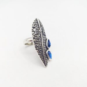 Anillo hoja con cristal