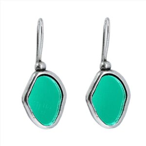 Pendientes desigual con cristal espejado