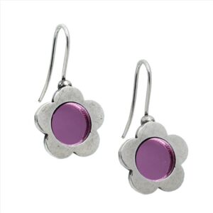 Pendientes de flor con cristal espejado
