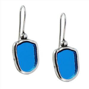 Pendientes cuadrado irregular con cristal espejado