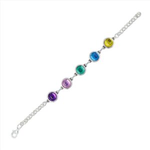 Pulsera de cadena con piezas de cristal