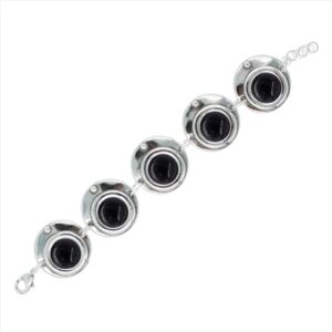 Pulsera con piezas redondas de cristal