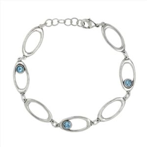 Pulsera con piezas ovaladas con cristal
