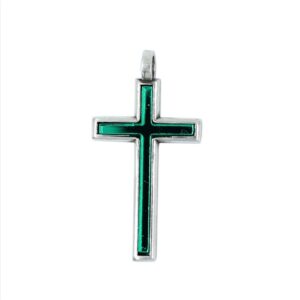 Colgante de cruz con cristal espejado