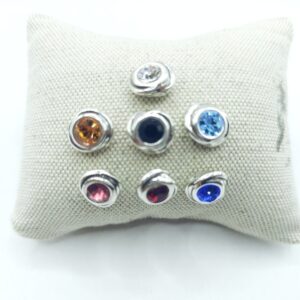 Pendientes redondo capas con cristal