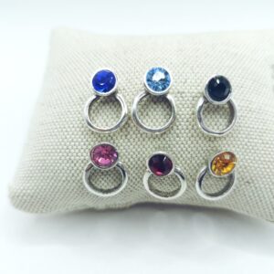 Pendientes redondo de cristal con circulo