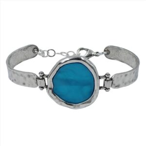 Pulsera rigida desigual redonda con color