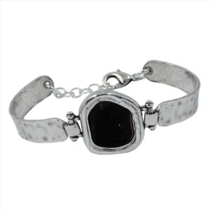 Pulsera rigida desigual cuadrada con color