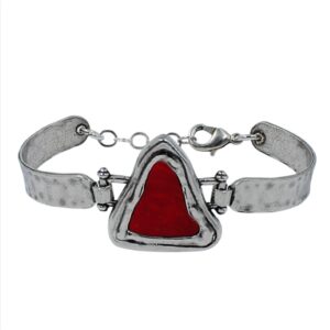 Pulsera rigida desigual triangular con color