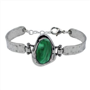 Pulsera rigida desigual ovalada con color