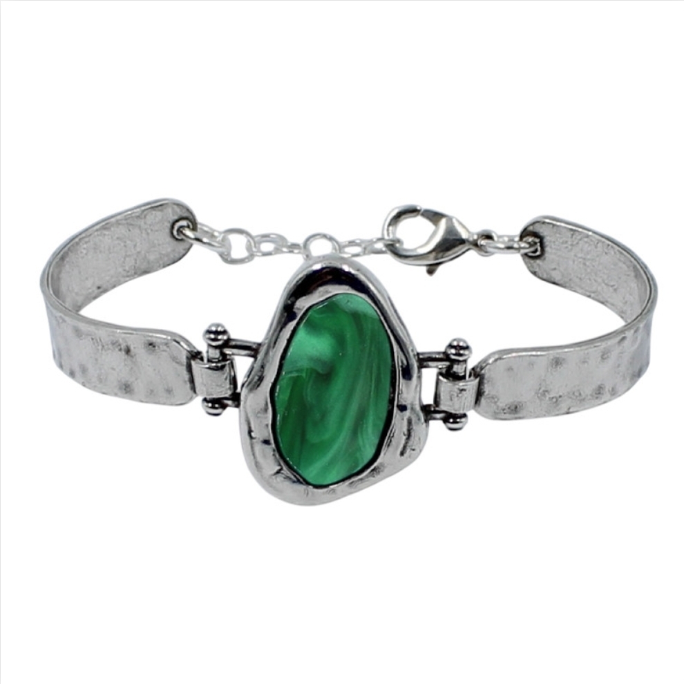Pulsera rigida desigual ovalada con color