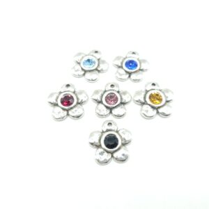 Colgante de flor con cristal