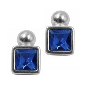 Pendientes cuadrados con cristal